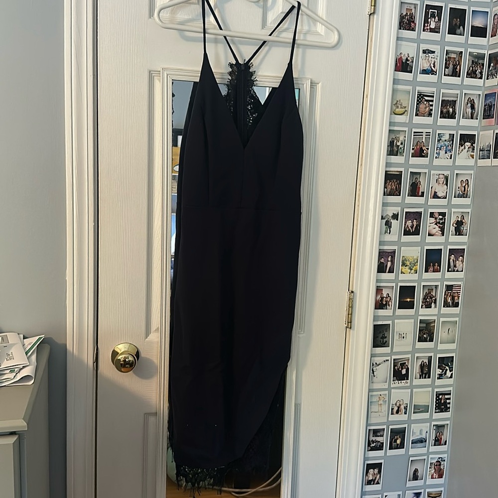 navy blue lacey dress